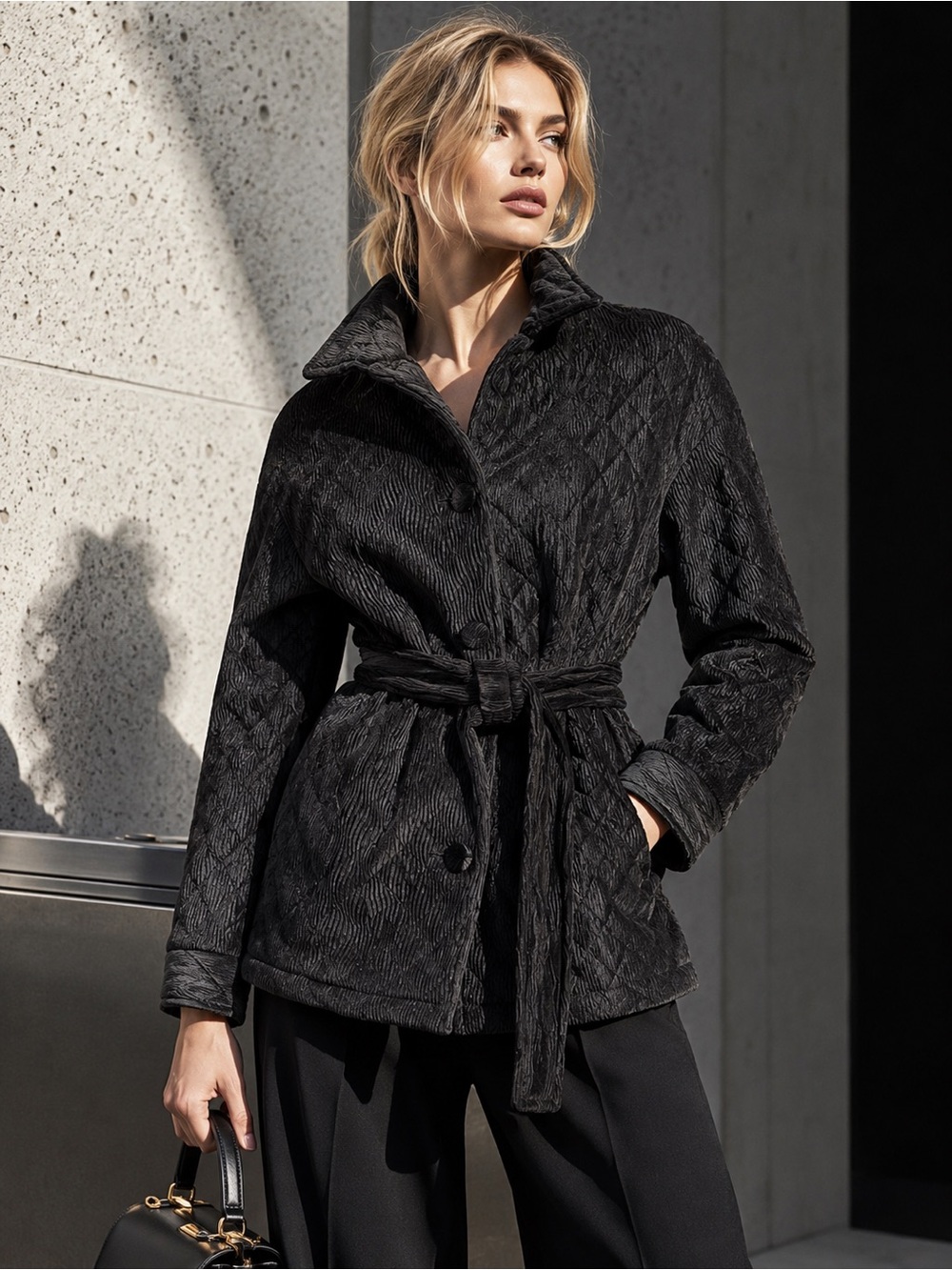 the Korner Textured Quilted Jacket NWOT